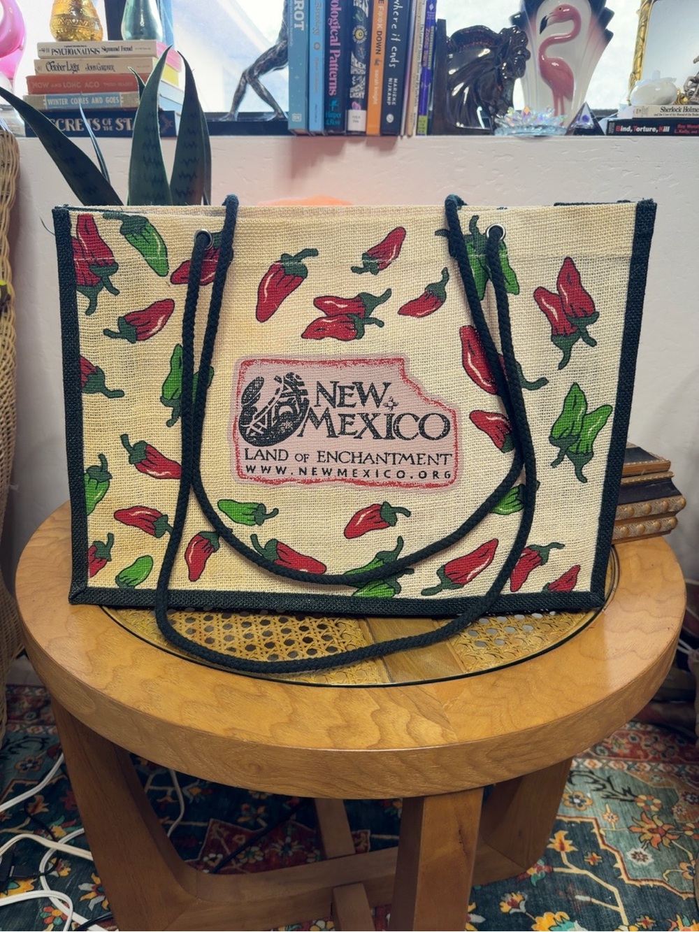 New Mexico Land of Enchantment Red Green Chile Pepper Tote Bag